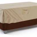Vailge Rectangular/Oval Patio Table Cover, Heavy Duty and Waterproof Outdoor Lawn Patio Furniture Covers, Large Beige & Brown