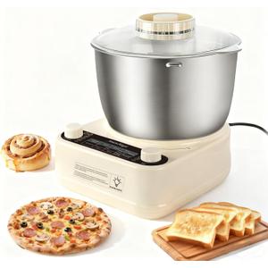 5.3QT Dough Kneader Machine with Timer & Fermentation, Electric Dough Mixer for Bread, Pizza, Pasta & Sourdough, Up to 1.4kg Dough Maker for Home Baking Hands-Free Kneading Machine, 304 Bowl