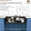 33x22 Black Drop In Kitchen Sink, Delironexu Double Bowl Kitchen Sinks, 33x22x9 Topmount Double Bowl