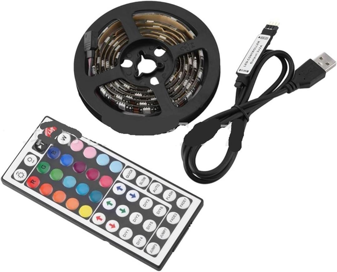 5 Meters 5050USB Light Strip 60 Lights Blackboard 44 Key Remote Control TV TV RGB Colorful Background Wall Computer Light Strip (Size : USB 44 Bare Board)