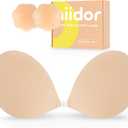 Niidor Adhesive Bra Strapless Ultra Sticky Invisible Push up Silicone Bra Multiple Colors Sizes Reusable for Backless Dress (Nude)