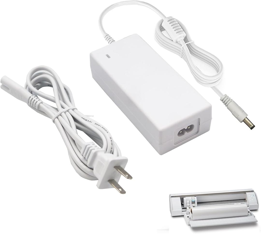 24V White Power Cord Compatible with Silhouette Cameo 5 4 3 2 1 SD Portrait Studio Electronic Cutting Tool Print Power Supply 24V AC Adapter Replacement for Silhouette Cameo 4 Charger