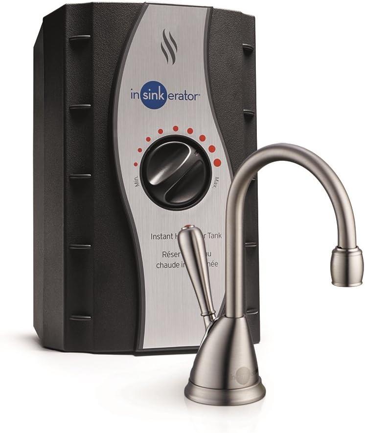 InSinkErator View Instant Hot Water Dispenser System - Faucet & Tank, Satin Nickel, H-View-SN 14.6 x 10 x 8.4 inches