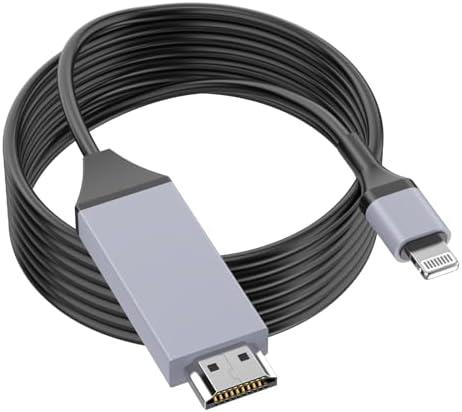 [Apple MFi Certified] Lightning to HDMI Cable Adapter for iPhone,1080P Lightning to HDMI Digital AV Adapter HDTV Cord Compatible with iPhone 14 13 12 11 Pro Max XS XR X 8 to TV Projector Monitor