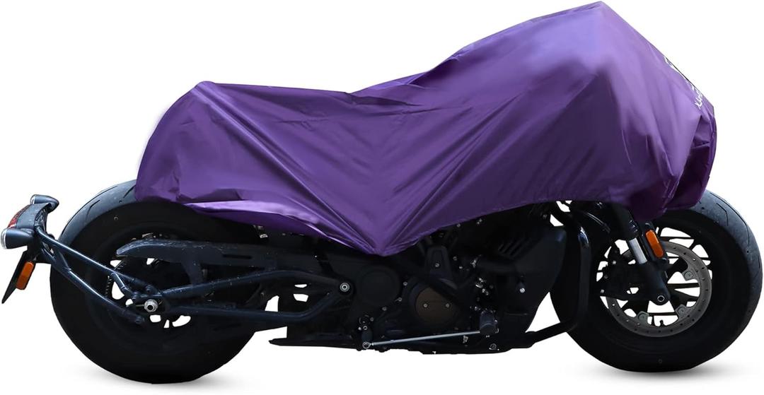 X AUTOHAUX Motorcycle Cover Lightweight Half Cover Outdoor Waterproof Rain Dust Protector Purple M Size for Most Full Dress Touring Cruiser