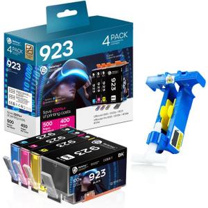 923 Ink Cartridges Combo Pack Compatible for HP OfficeJet 8120 8122e 8123 OfficeJet Pro 8130 8135e 8138e 8139e Printer (4 Pack, Black/Cyan/Magenta/Yellow)
