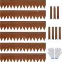 Worth Garden 6 Pack Cor-Ten Steel Landscape Edging w/Rust Patina Finish - 40" L x 8" H Strips - Hammer-in 14-Gauge Metal Corten Edging Border w/ 7 Clips & Gloves - Edge for Lawn Yard (20Ft Total)