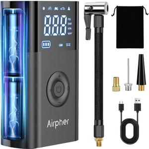Portable Air Compressor - 2.5X Faster Inflator, 150PSI Digital Tire Pressure Gauge for Car, Bike, Motorcycle & Ball