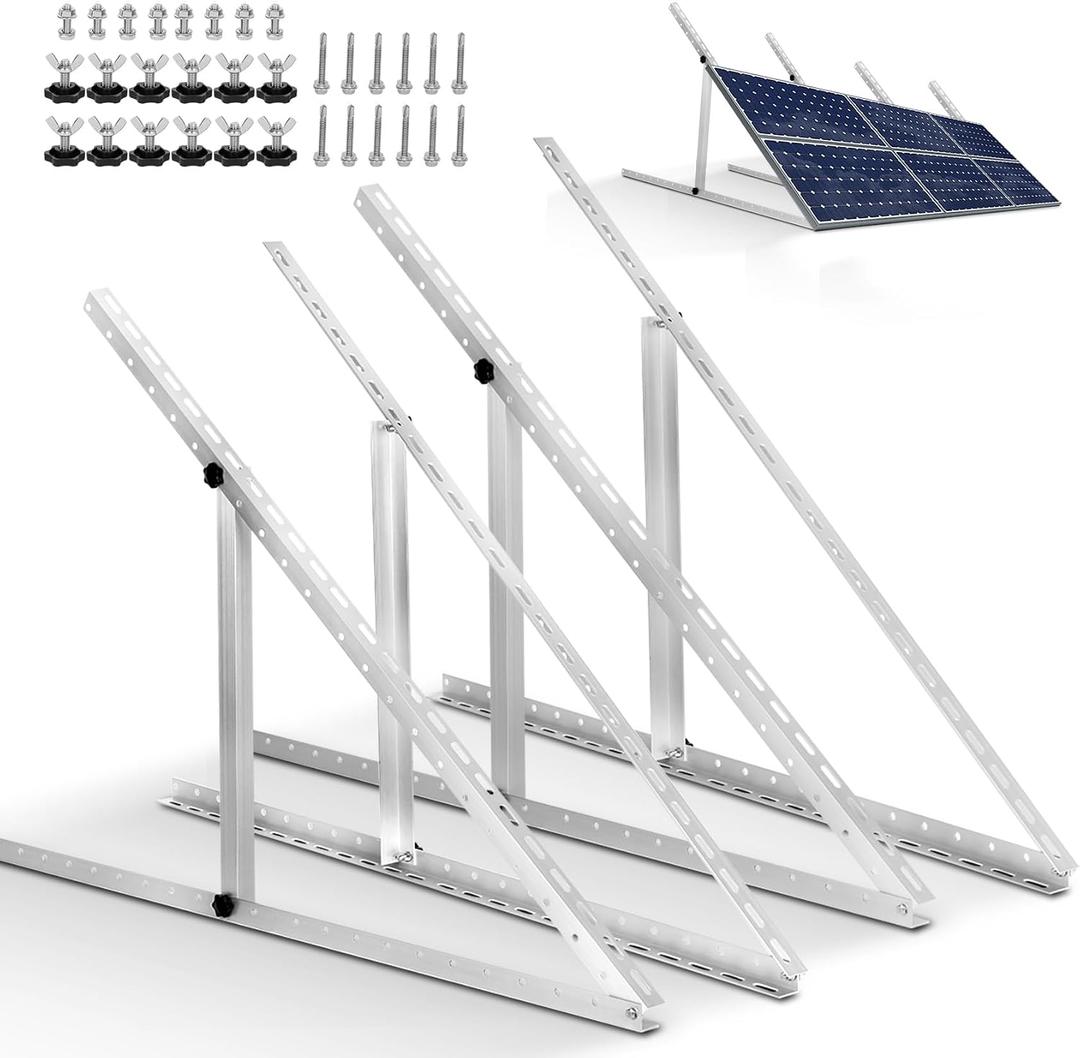 4 Pack 45inch Adjustable Solar Panel Tilt Mount Brackets with Foldable Tilt Legs.Solar Panel Stand for 45" Panels | 2400Pa Windproof Adjustable Solar Panel Mount Brackets Kit for RV/Roof/Ground