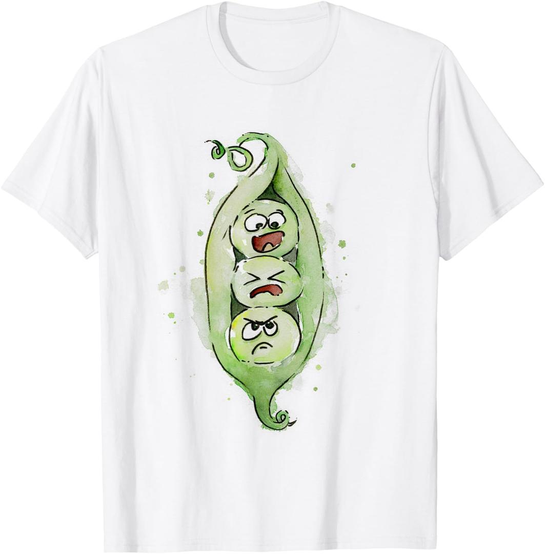 Three Peas in a Pod Funny T-shirt T-Shirt (Pink, M)