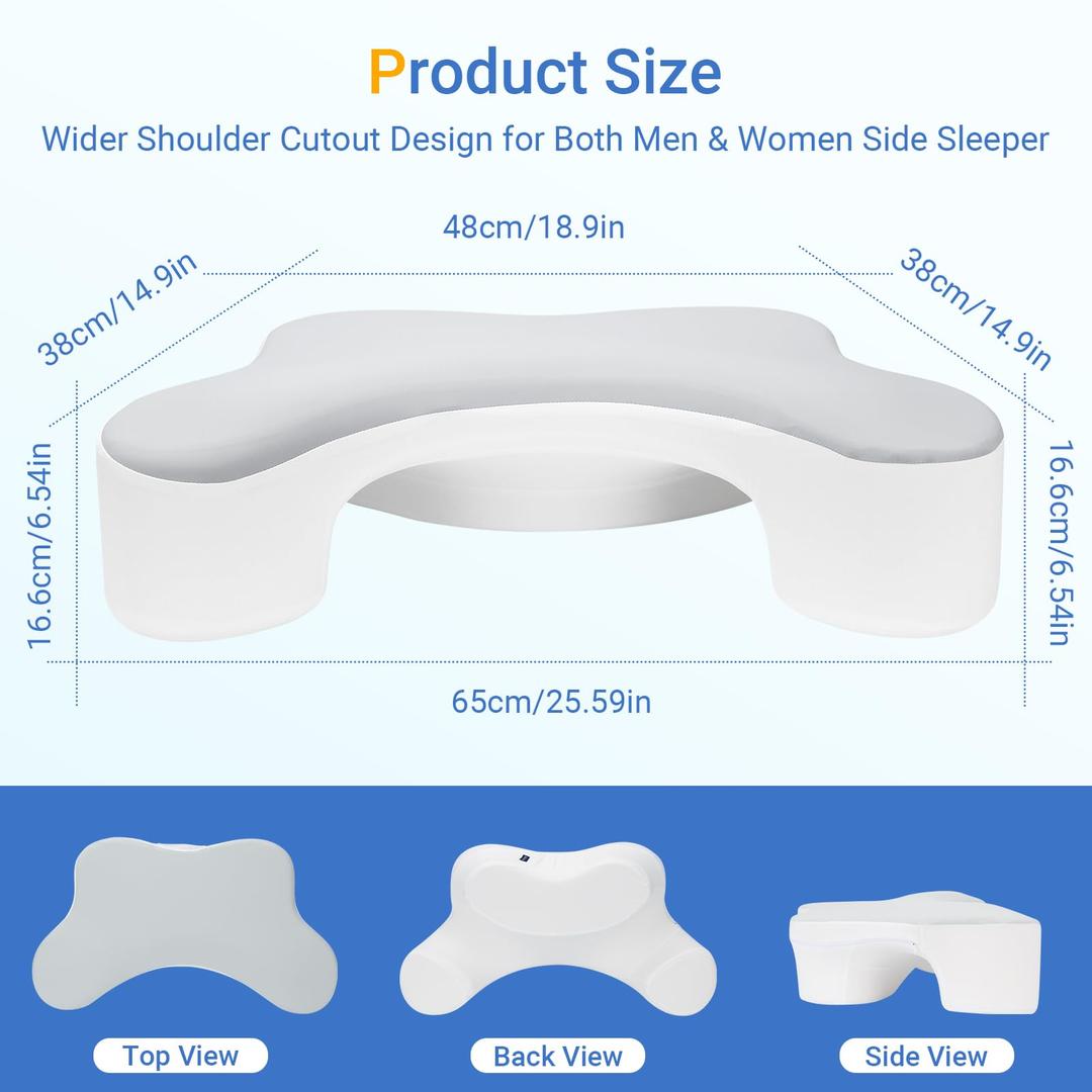 Wattne Side Sleeper Pillows with Arm Holes