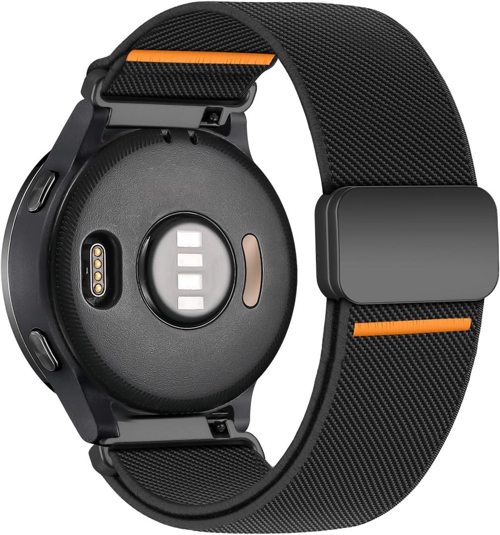 22mm Elastic Nylon Band for Garmin Venu 3 2/Vivoactive 4/Forerunner 970/965/955/265 46mm/255 46mm,Magnetic Stretchy Fabric Sport Watch Strap for Samsung Galaxy 3 45mm/Gear S3 Frontier