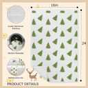 Green Christmas Tree Kitchen Towels, Coquette Pink Bow Christmas Dish Tea Towel for Kitchen, Preppy Girly Xmas Tree Decorative Hand Towels for Bathroom, 16x24 Inches