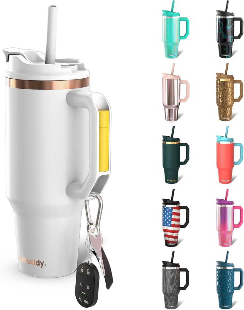 Frost Buddy Thicc Buddy - 40 oz Stainless Steel Vacuum Insulated Tumbler with Lid and Straw for Water - Travel Mug Cupholder Friendly - Gifts for Women Men Him Her (Copper Kiss) (40 Ounces, Copper Kiss)