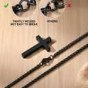 UNGENT THEM Be Strong in Faith  Easter Basket Stuffers 20 Inch Stainless Steel Cross Necklace for Men Teen Boys Christian Christmas Gifts