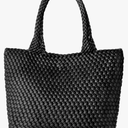 Woven Tote Bag for Women, Fashion Woven Bags for Women Vegan Leather Shoulder Handbags Large Summer Beach Travel Bag
