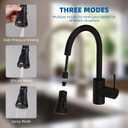 Hibbent Pull Down Kitchen Faucet Head Replacement, NSF/ANSI/CAN 61 & CUPC Certified 3-Function Sink Spray Nozzle with 15 Adapters Compatible with Moen, Delta, Kohler Faucets - Oil-Rubbed Bronze