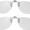 MECCANIXITY 2 Pcs Polarized Clip-on 3D Glasses, Passive Circular 3D Viewing Glasses Frames for RealD/Image Maximum Movies Theater Games TV Photo Projector (Metal Clip)