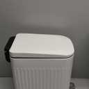TrashAid Slim Bathroom Trash Can with Lid Soft Close, 6 Liter/1.6 Gallon Stainless Steel Small Garbage Can with Removable Inner Bucket, Step Pedal, Slim Wastebasket for Toilet, Office, Bedroom, White
