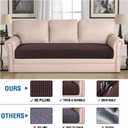 H.VERSAILTEX Super Stretch Individual Seat Cushion Covers Sofa Covers Couch Cushion Covers Slipcover Sets Thick Jacquard Textured Twill Fabric (1 Piece Sofa Cushion Cover, Chocolate)
