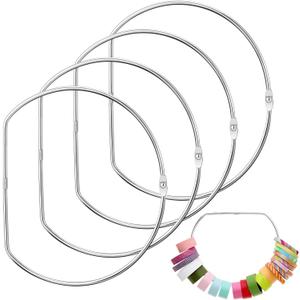 Dunzoom 4 Pcs Loose Leaf Binder Book Rings D-Shaped Binder Rings Large Nickel Plated Steel Book Keychain Key Washi Tape Organizer for Home Office Cards Receipts Photos Files DIY Craft Supplie (8 Inch)