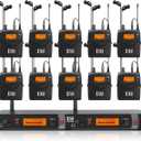XTUGA RW2080 Wireless in Ear Monitor System, Mono IEM System with 10 Receivers, UHF 2 * 40 Frequencies, 300Ft Stable Transmission for Musicians,Band,Studio & Stage Monitoring(572-599Mhz)