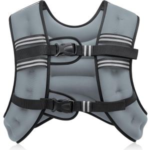 ZELUS Weighted Vest,  20lb  Weight Vest with Reflective Stripe for Workout, Strength Training, Running, Fitness, Muscle Building, Weight Loss, Weightlifting (Grey)