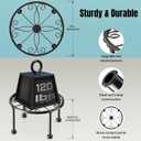 Garden Gifts Plant Lovers Gifts Black Metal Plant Stand with Anti-Slip Base Rustproof Heavy Duty Decorative Round Flower Stand Display Shelf for Indoor/Outdoor