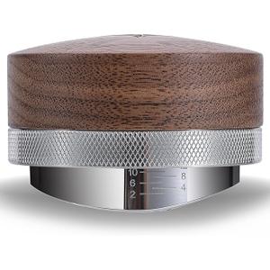 KNODOS 58mm Espresso Distribution Tool Walnut Coffee Distributor Adjustable Depth Stainless Steel Espresso Leveler Premium Espresso Machine Accessories For Coffee Bar