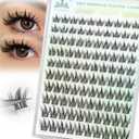 Self Adhesive Eyelashes Manga Lash Clusters 10MM-16MM No Glue Needed Eyelash Clusters Wispy Self Adhesive Lash Extensions Spiky Pre Glued Eyelash Extensions 100Pcs