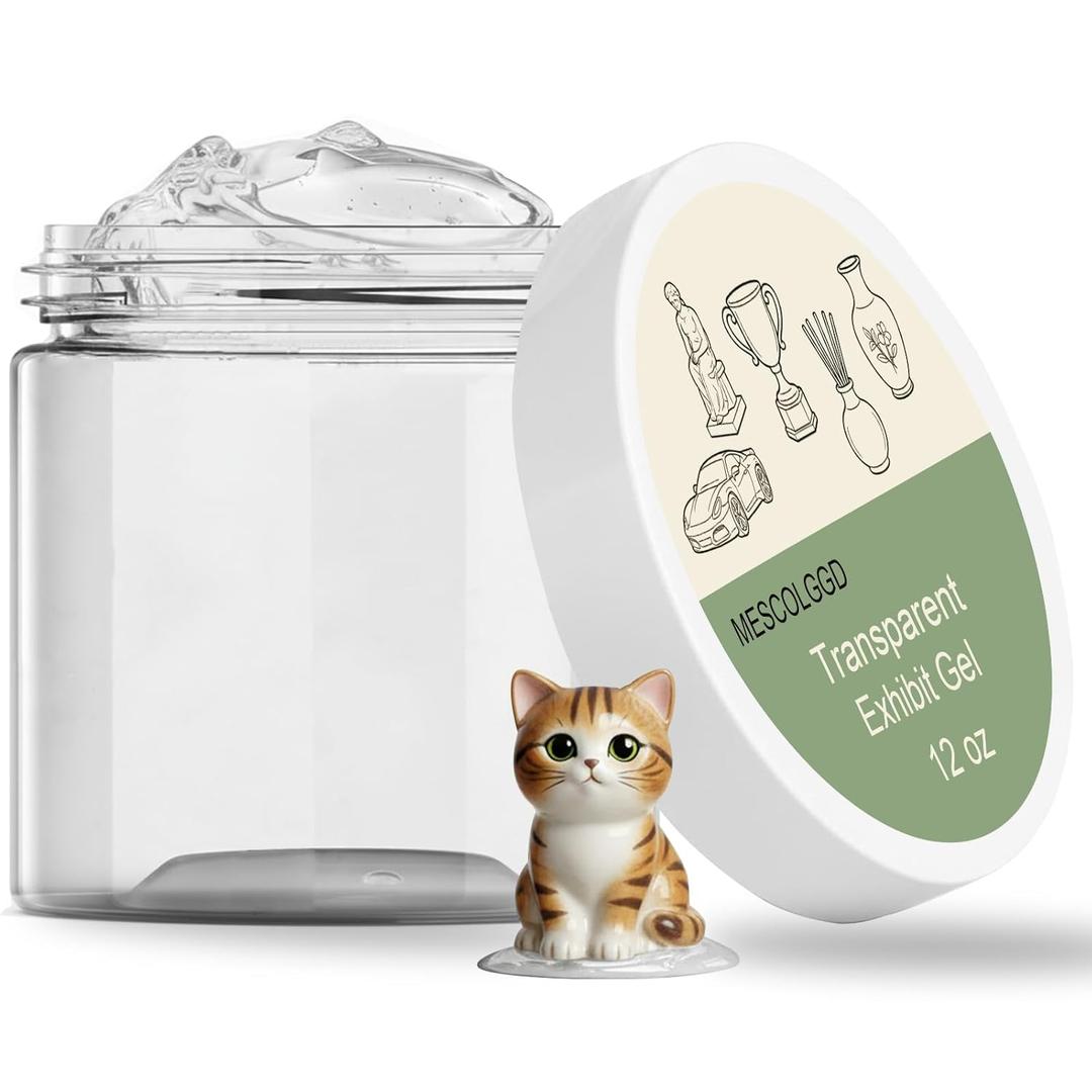 12 oz Exhibit Gel for Museum, Removable Clear Museum Paste Putty Wax, Reusable Exhibit Putty, Fixed Collection Artifacts,Decorations,Glass and Action Figures to Prevent Vibration and Falling