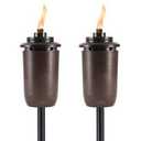 Evergreen 2 Pack Of Ready To Assemble Metal Torches Black