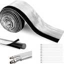 Wire Heat Shield for Hose Lines & Electrical Wiring, Heat Shield Wrap Automotive for Exhaust and High-Temperature Pipes with 20 Pcs Stainless Steel Ties, 3/4" I.D.x 10FT, Silver