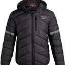 Reebok Mens Winter Jacket - Water Resistant Heavy Puffer Coat with Hood - Quilted Insulated Warm Winter Coat for Men Medium