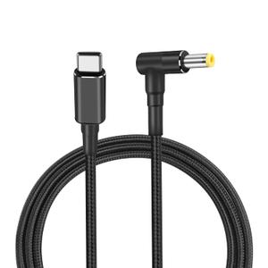 PNGKNYOCN 100W PD USB C to DC 5.5mm x 2.5mm Power Cord，90 Degree DC 5.5 x 2.5mm Male to USB Type C Male Power Charging Cable for PD Charger and PD Power Bank（1.8M）