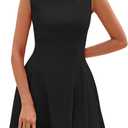 PRETTYGARDEN Summer Dresses for Women 2026 Elegant Classy Spring A Line Business Casual Work Graduation Cocktail Short Dress (Black,Large)