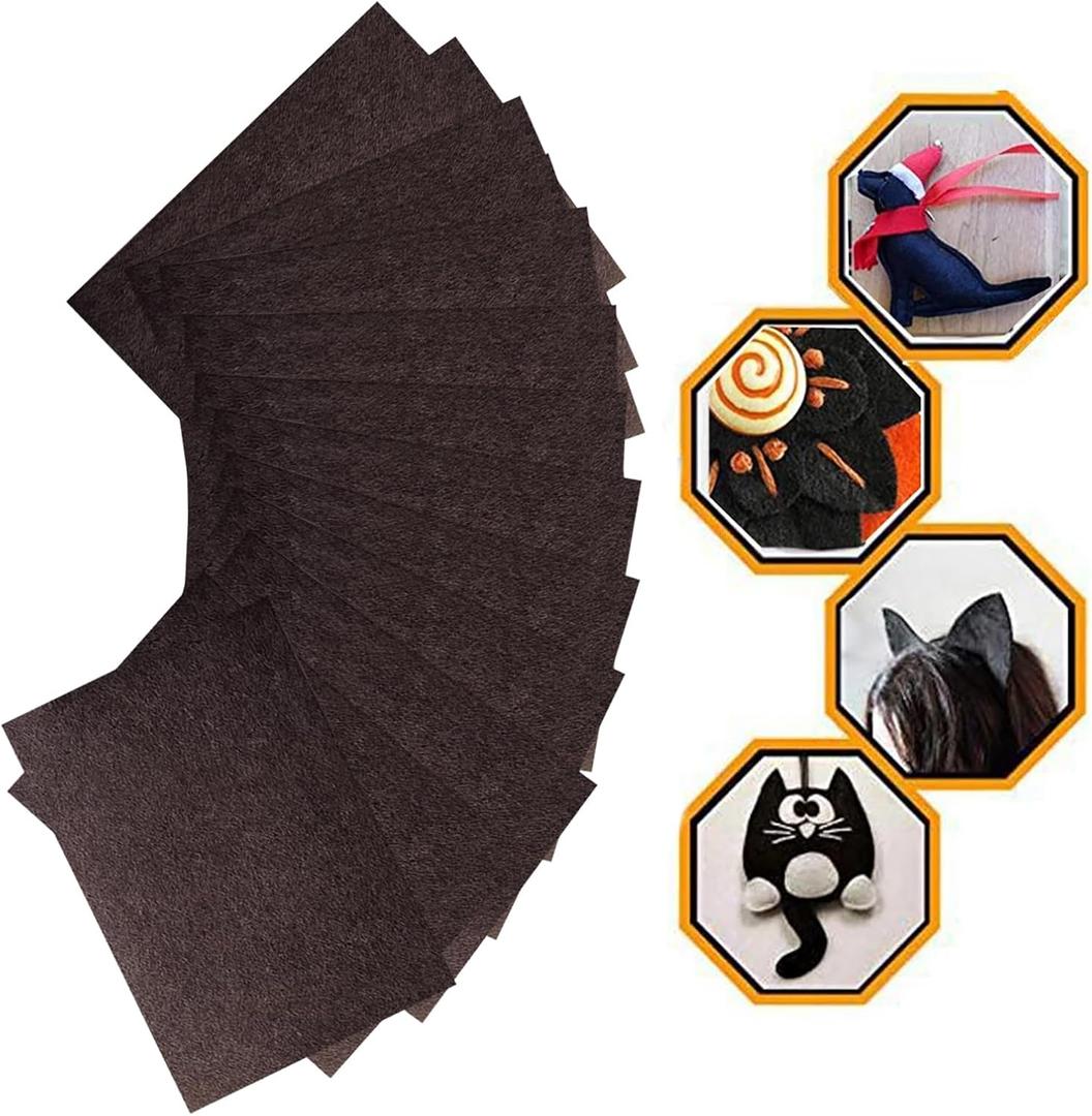 RZJZGZ 5 Piece Adhesive Felt Sheet 8.3X11.8in Felt Fabric Adhesive Sticky Back Felt Sheets for Art and Craft Making (Brown5)