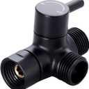 Little World Shower Arm Diverter Valve - 3 Way Shower Diverter Valve, G1/2 Solid Brass Shower Head Diverter Fixed Spray System Universal Hand Held Showerhead (ORB, Black)