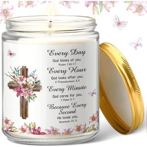Frienda Christian Prayer Candle Gift Religious Lavender Scented Candle Inspirational Christian Gift for Women Sister Teacher Coworker (Bible)