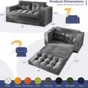  MAXYOYO Folding Sofa Bed, Convertible Sleeper Loveseat with Pillows, 59" Tri-fold Loveseat