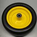 HQPASFY 13x6.50-6 Flat-Free Lawn Mower Tire & Wheel Set of 2, Zero-Turn Mower Front Tires, Pre-installed 3/4" Bearings, Includes 1/2" & 5/8" Bearings, Solid Smooth Puncture-Proof, Yellow