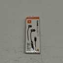 JBL Tune 310C - Wired Hi-Res in-Ear Headphones, Tangle-Free Flat Cable, 3-Button Remote with Microphone (Black)
