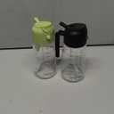 TrendPlain 16oz/470ml Glass Olive Oil Sprayer for Cooking  2 in 1 Olive Oil Dispenser Bottle for Kitchen Gadgets and Air Fryer Accessories, Salad, BBQ - Black & Green