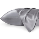 Bedsure Satin Pillowcases, Similar to Silk Pillowcase 2 Pack, Pillow Case for Sleeping Women with Envelope Closure, Gifts for Women Men, Dark Grey, Queen Size, 20x30 Inches
