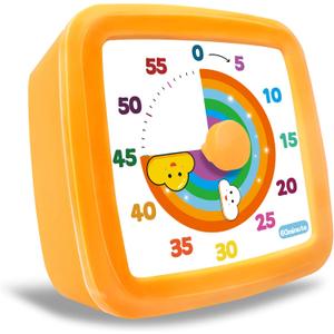 Visual Timer for Kids 60 Minute, Rainbow Countdown Clock with Silent Operation & Adjustable Alarm, Time Management Tool for Classroom, Kitchen, Toddler ADHD, Autism, Study, Pomodoro (Orange)