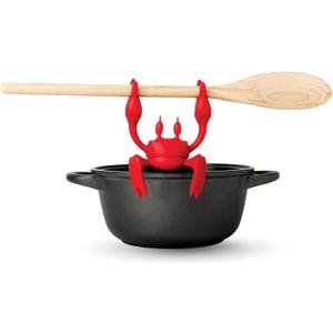 OTOTO Red the Crab Silicone Utensil Rest - Kitchen Gifts, Silicone Spoon Rest for Stove Top - Heat-Resistant Kitchen and Grill Utensil Holder - Non-Slip Spoon Holder Stove Organizer, Steam Releaser