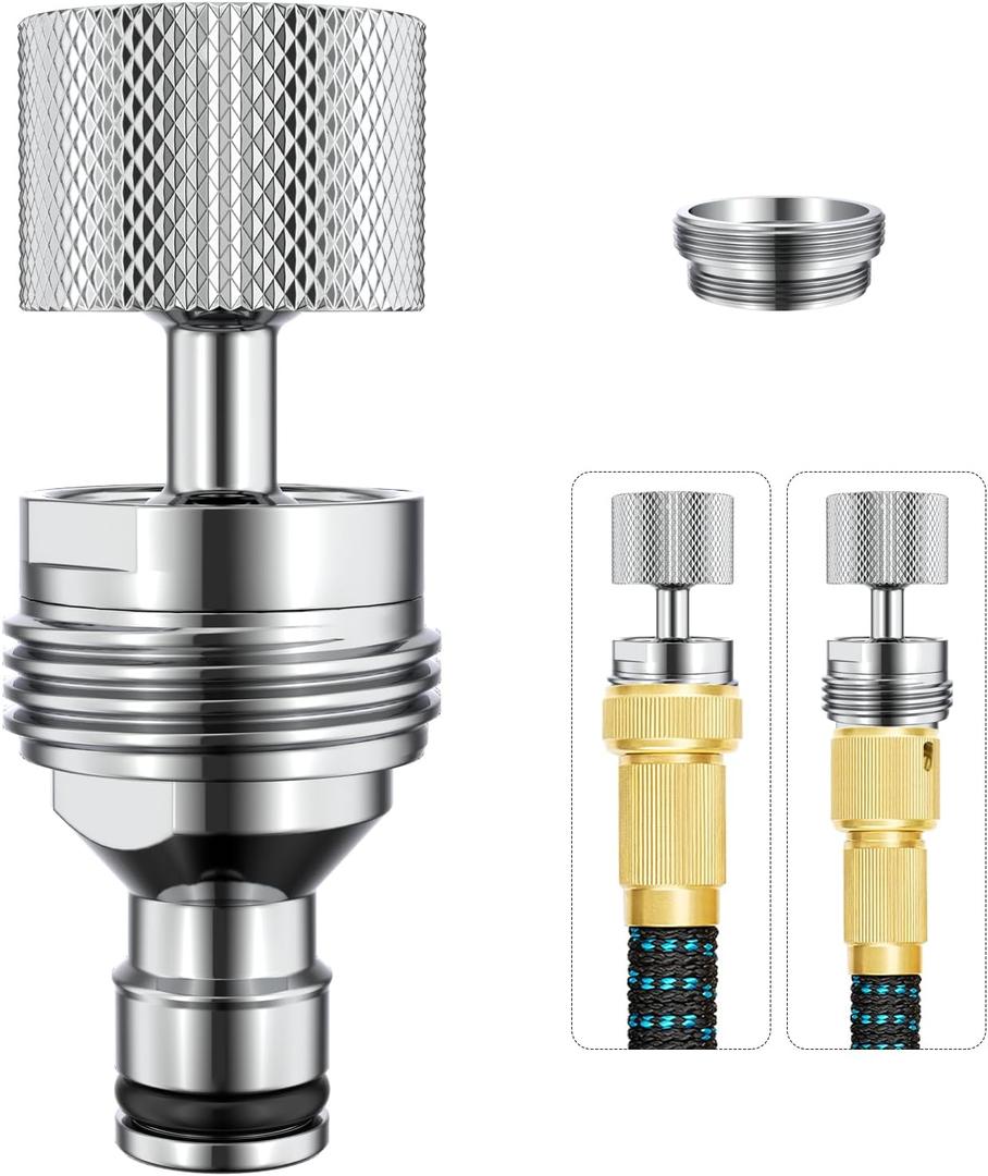 360 Swivel Dishwasher Faucet Adapter, Quick Connect Faucet to Hose Adapter Sink Hose Aerator, Male To Female Hose Adapter for Dishwasher, Kitchen, Garden - 15/16-27 Male to 55/64-27 Female (Chrome)