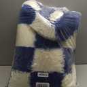 KICMOR Rugs for Living Room, Soft Fluffy Checkered Shag 5x8 Area Rug Large Big Fuzzy Shaggy Bedroom Plush Carpet, Navy Blue and Cream White Rug for Kids Boys Girls Dorm Nursery Home Decor Aesthetic