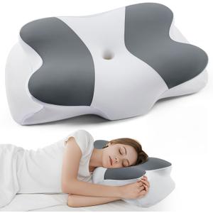 DONAMA Cervical Pillow for Sleeping, Contour Memory Foam Pillow for Neck and Shoulder Support, Ergonomic Neck Pillow for Side Back Stomach Sleepers, Bed Pillows with Cooling Pillowcase | Contour Memory Foam Pillow, Side Sleeper Pillow, CertiPUR-US Certified with Cooling Cover