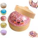 Dumpling Squishy, Mystery Dumplings Box, Colorful Dumplings Stress Balls Fidget Sensory,Squeezable Bun Stress Relief Fidget Toys (Red)